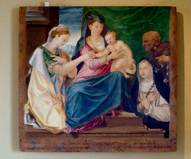 45-Spadafora A. (1585), Dipinto delle Nozze mistiche di S. Caterina e Santi-beweb